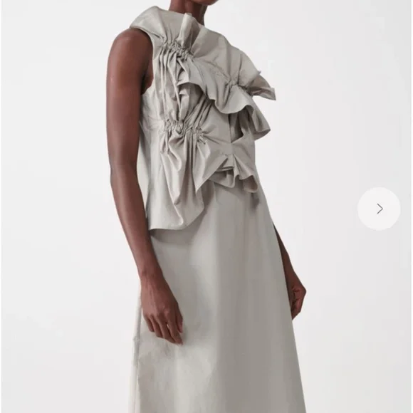 COS ORGANIC COTTON RUCHED PANEL DRESS - NWT - Size 6 - Picture 3 of 6